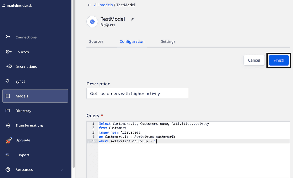 Edit existing Model configuration