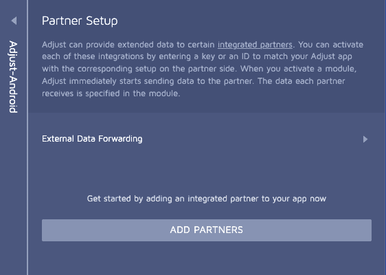 Adjust partner setup