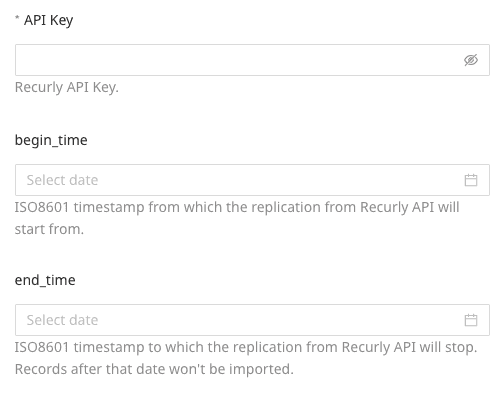 Recurly credentials