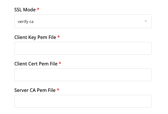 PostgreSQL verify-ca dashboard settings